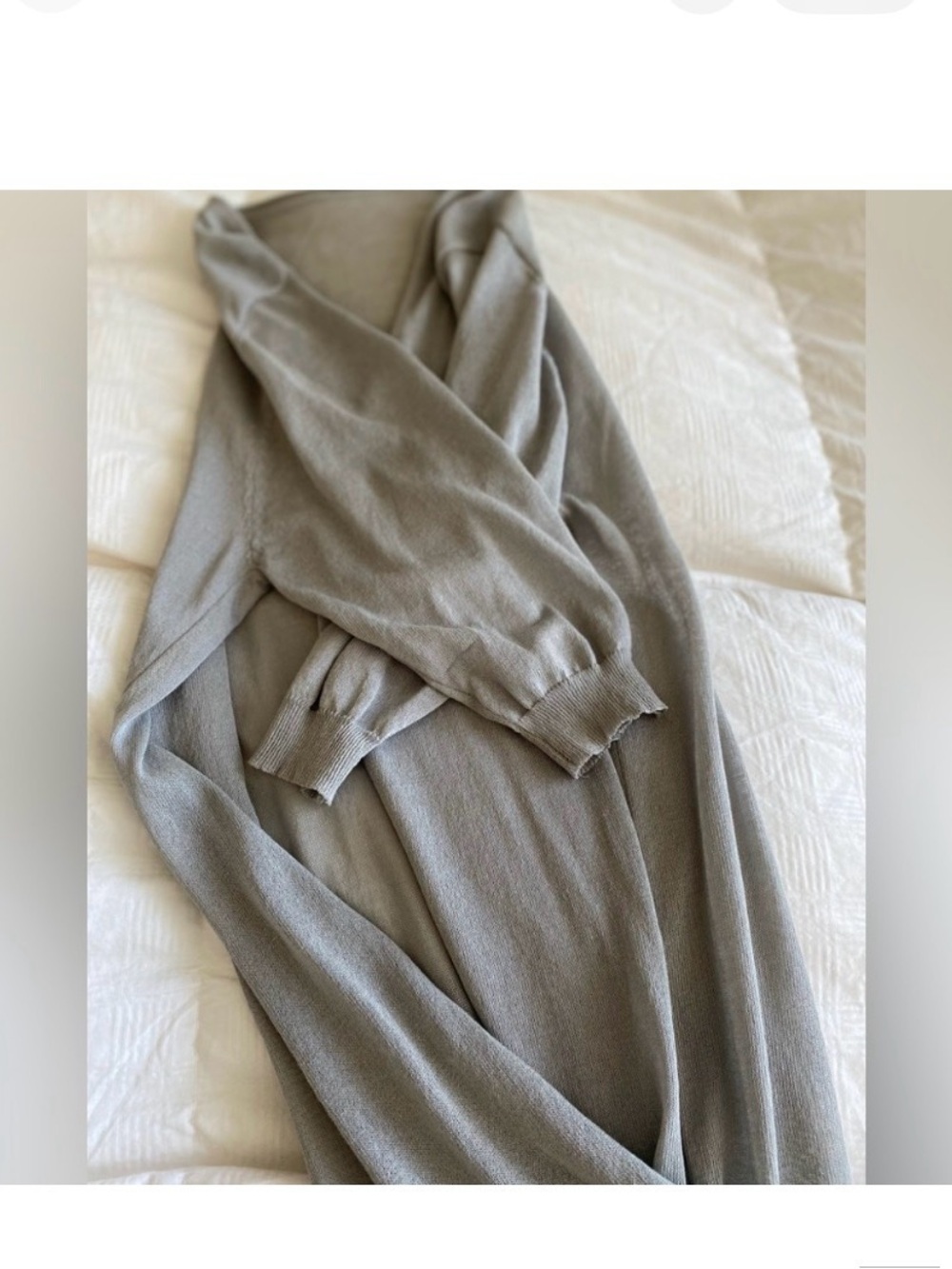 🩶 Light Gray Knit Long Cardigan